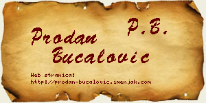 Prodan Bucalović vizit kartica
